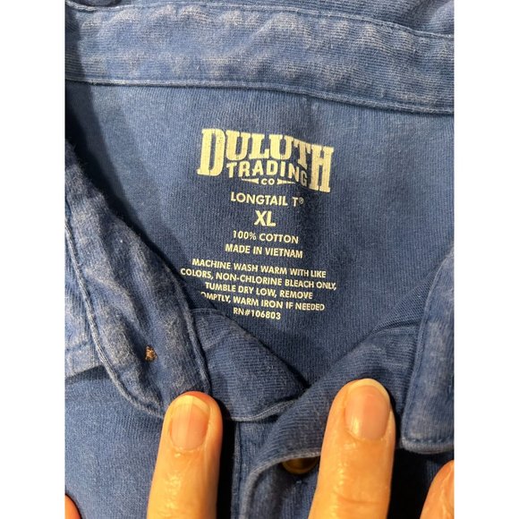 Duluth Trading Co Mens Longtail T Size XL Blue Polo - Picture 2 of 7